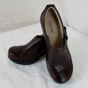 Sanita Clogs Nadine Brown Leather Size 36 EU